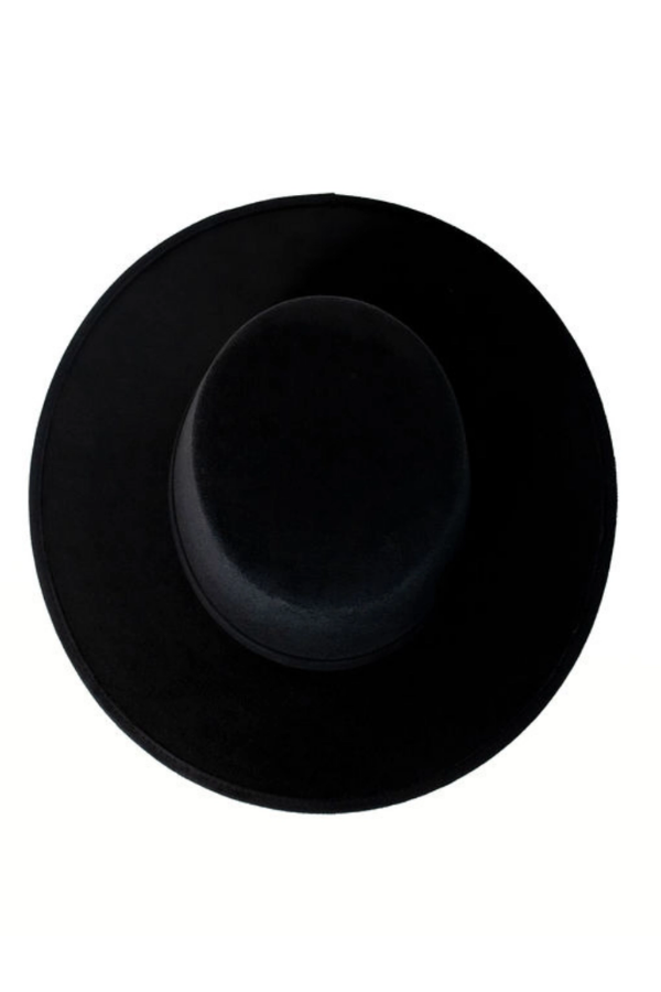 Vegan Suede Boater Hat | Black
