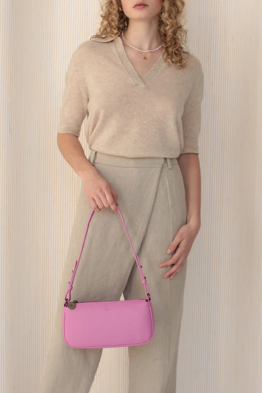 ELA Fayette Shoulder Bag | Pink Pebble