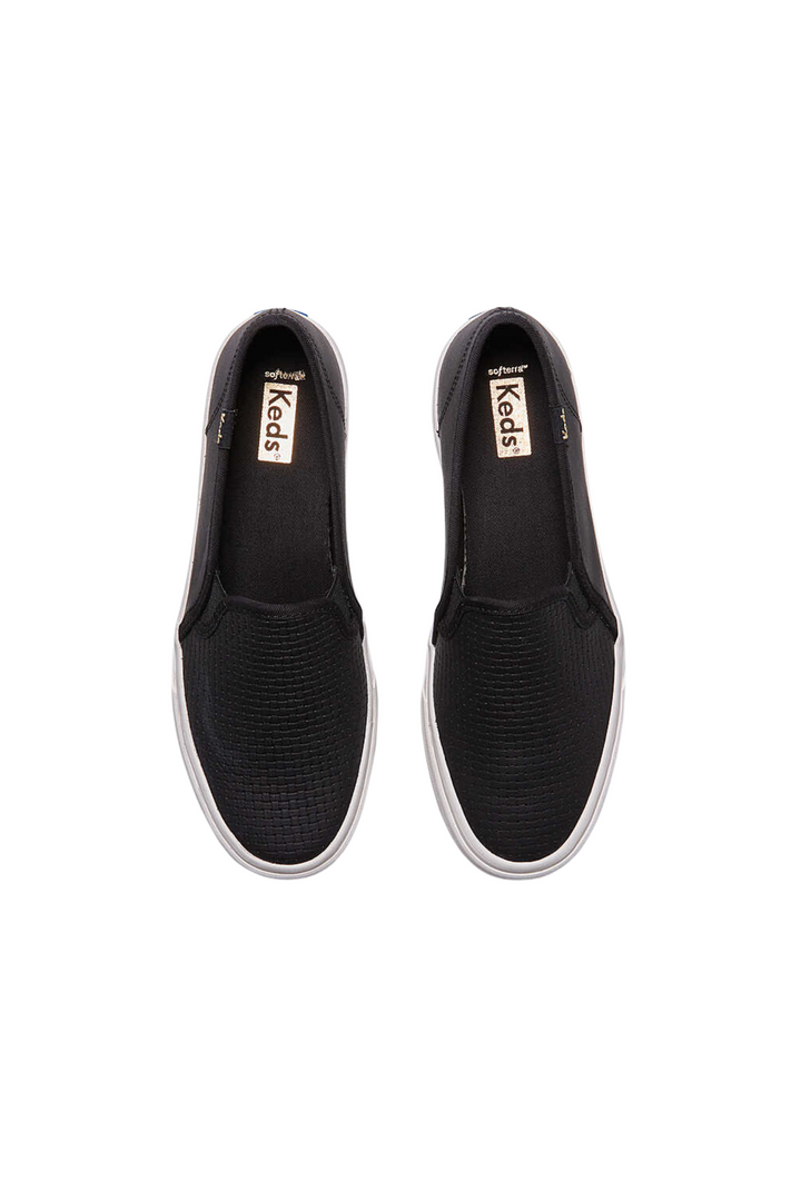 Double Decker Emboss Leather Slip On Sneaker