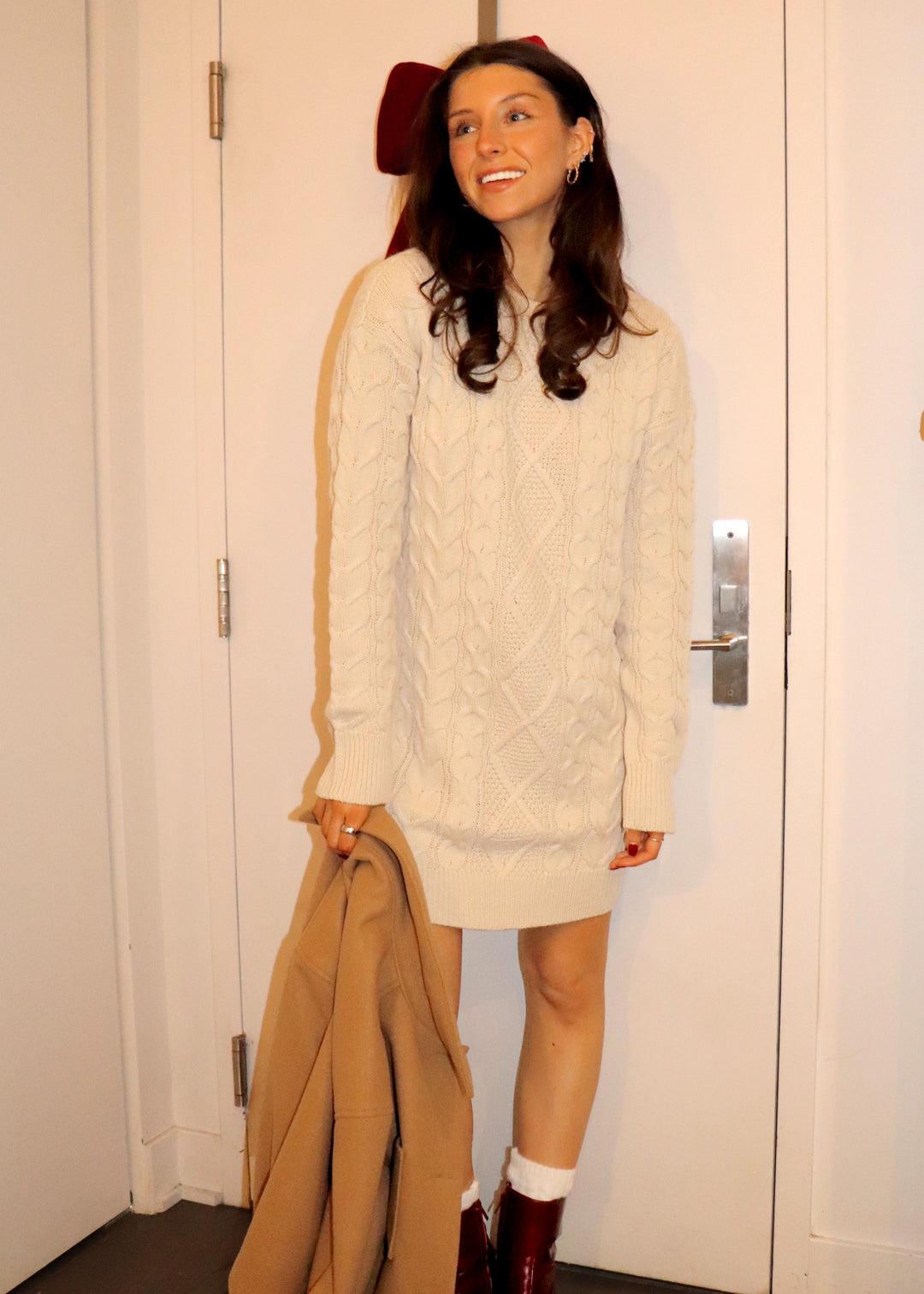 Cable Knit Sweater Dress