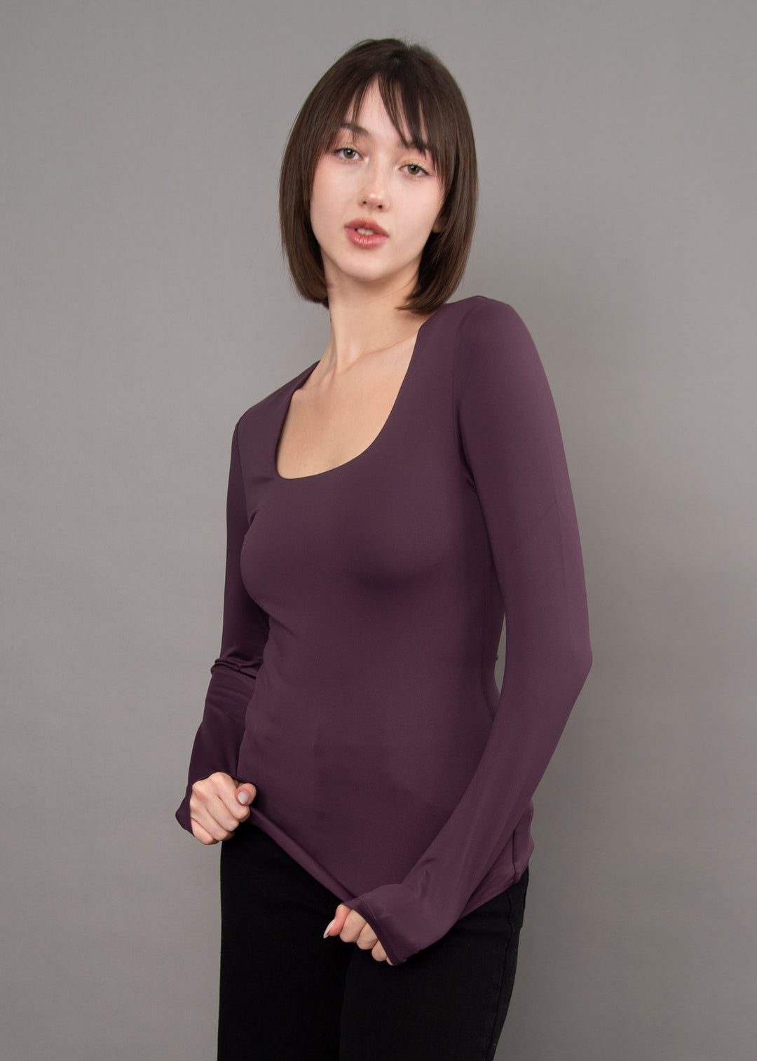 Mariana Second Skin Square Neck | Deep Plum