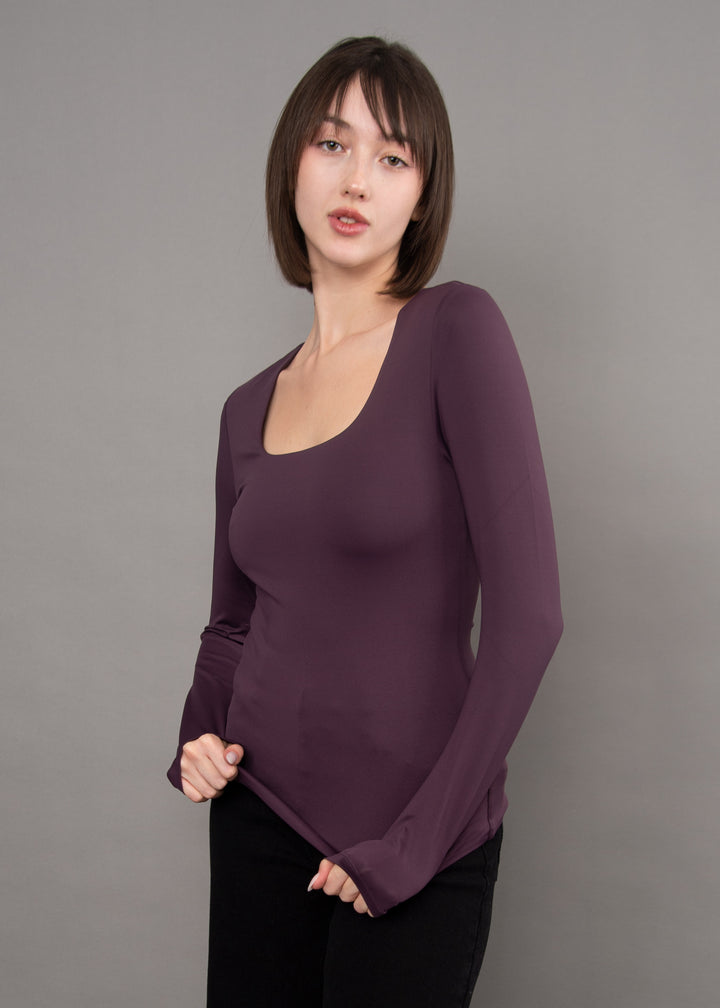 Mariana Second Skin Square Neck | Deep Plum