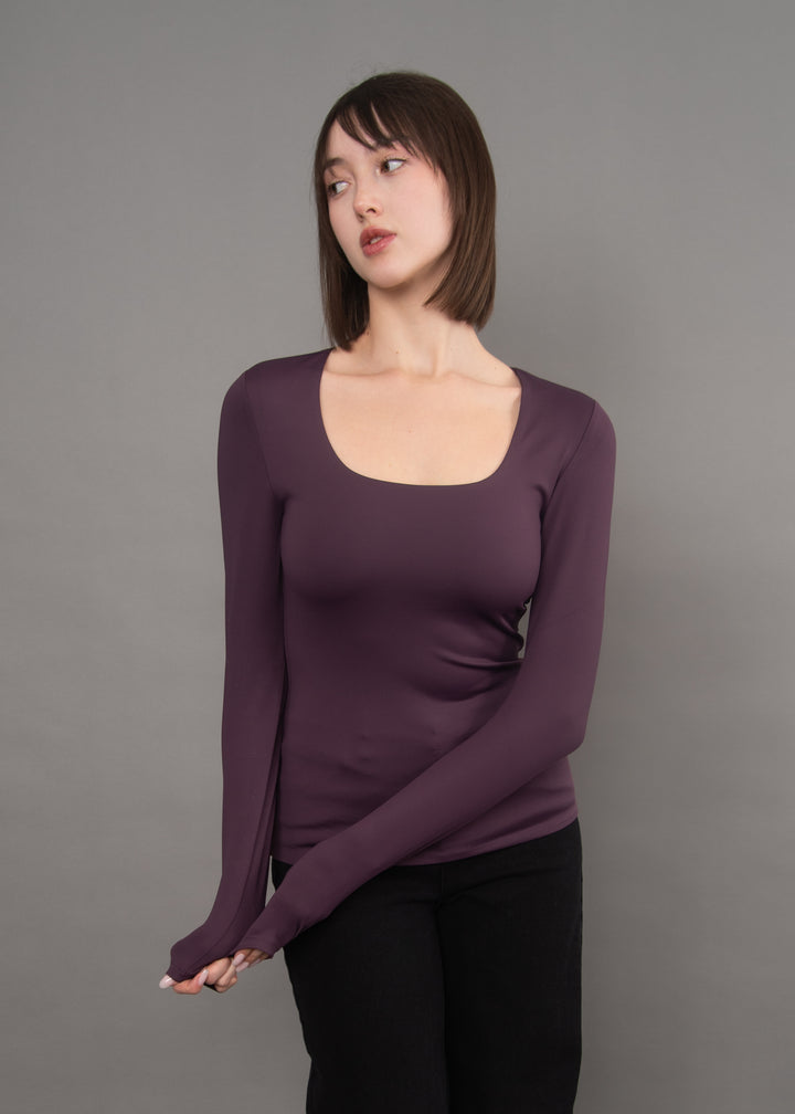 Mariana Second Skin Square Neck | Deep Plum