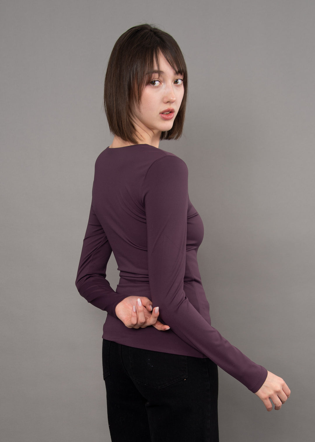 Mariana Second Skin Square Neck | Deep Plum