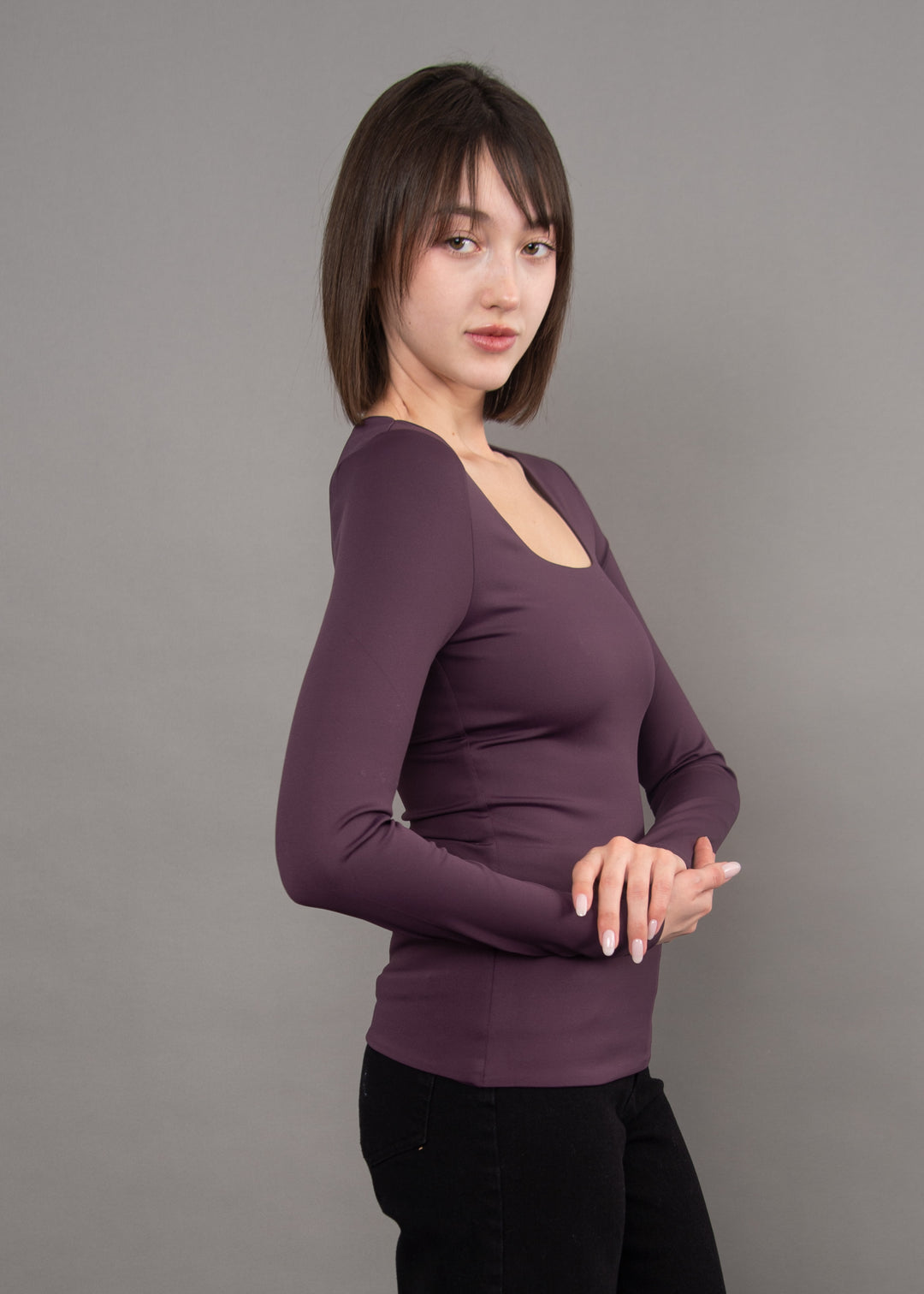 Mariana Second Skin Square Neck | Deep Plum
