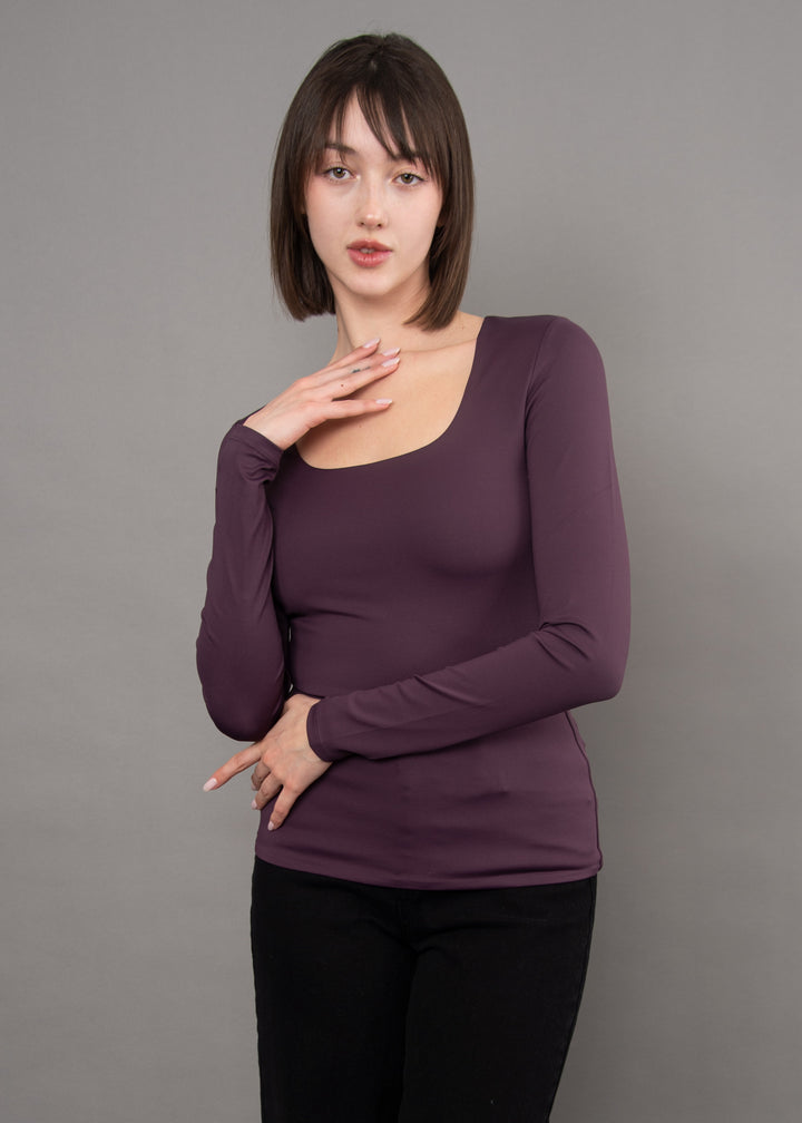 Mariana Second Skin Square Neck | Deep Plum