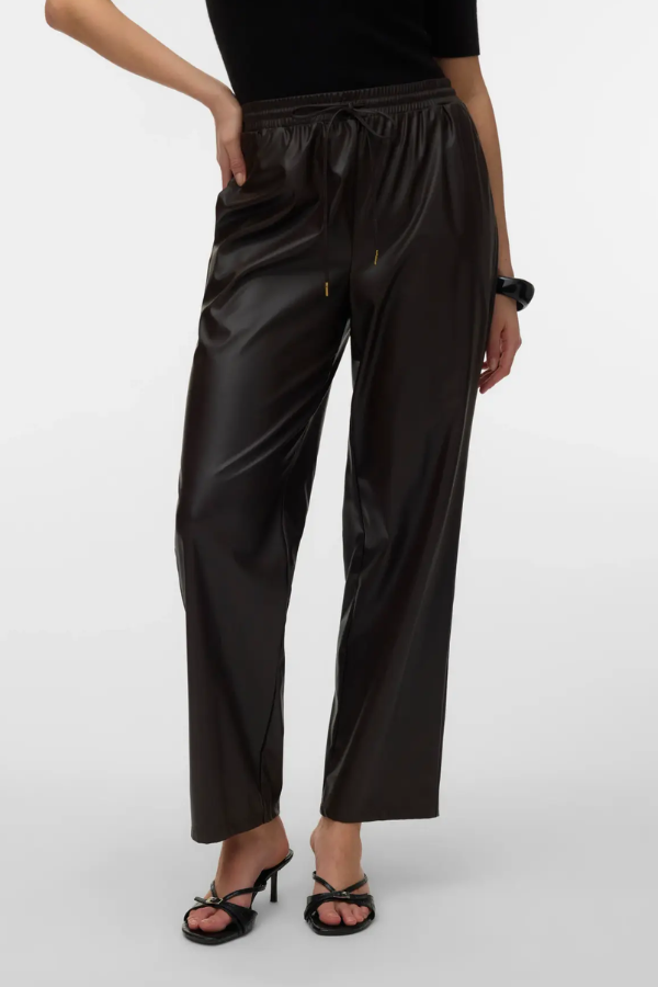 Mikayla Faux Leather Pant | Chocolate Torte