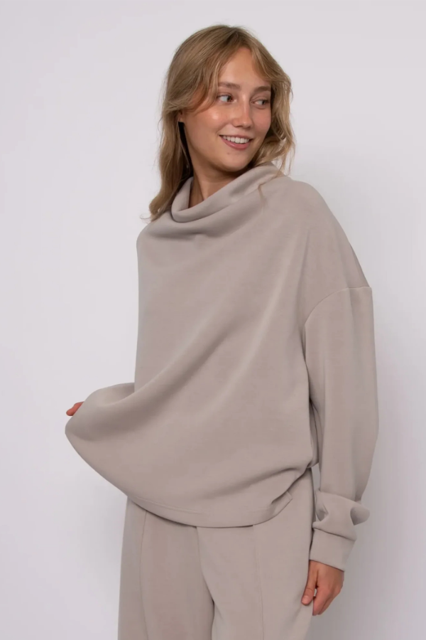 Soft Knit Scuba Funnel Neck Pullover | Birch