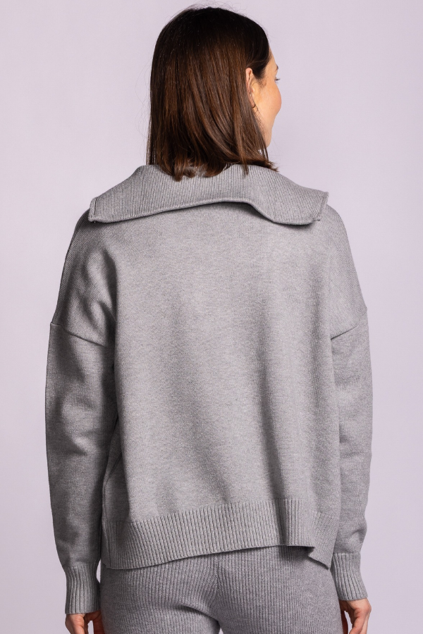 Perry Ribbed Zip-Front Sweater
