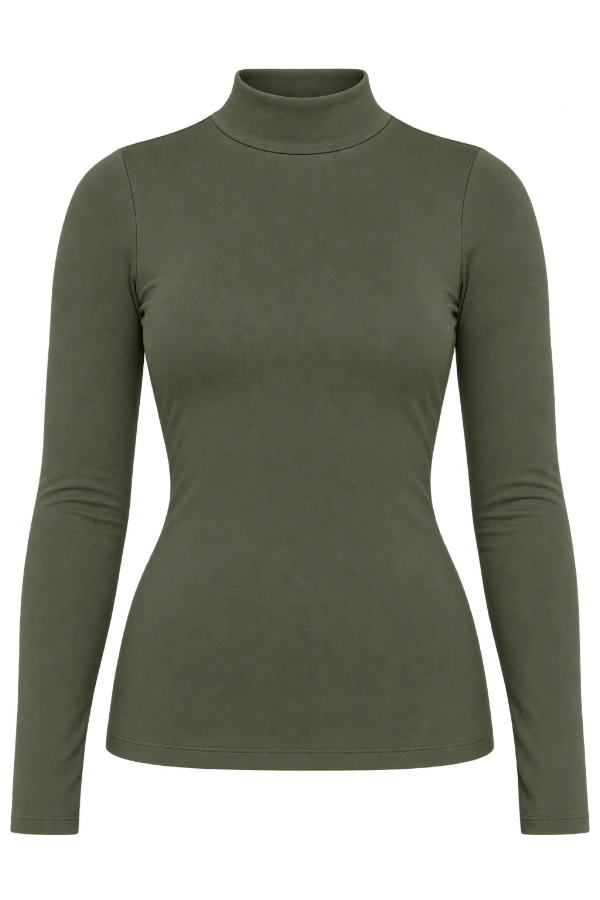 Bamboo Mock Neck Top | Olive