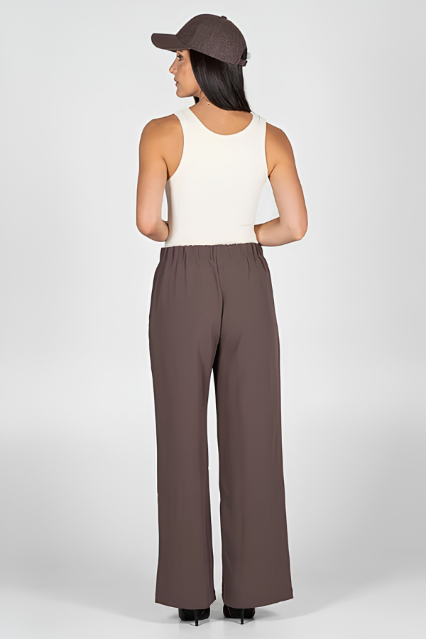 Tie Front Wide Leg Pant | Coffee