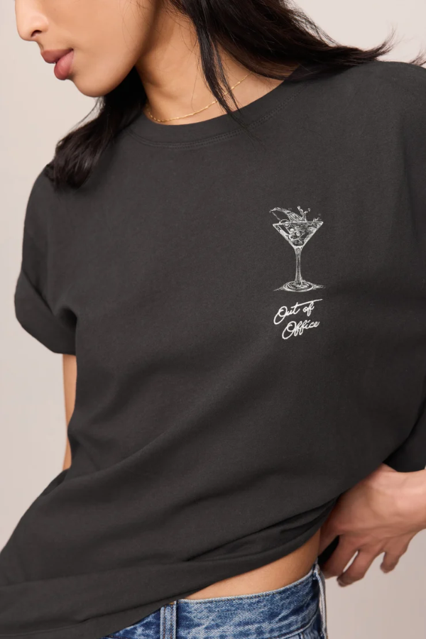 Martini Graphic Boyfriend Tee