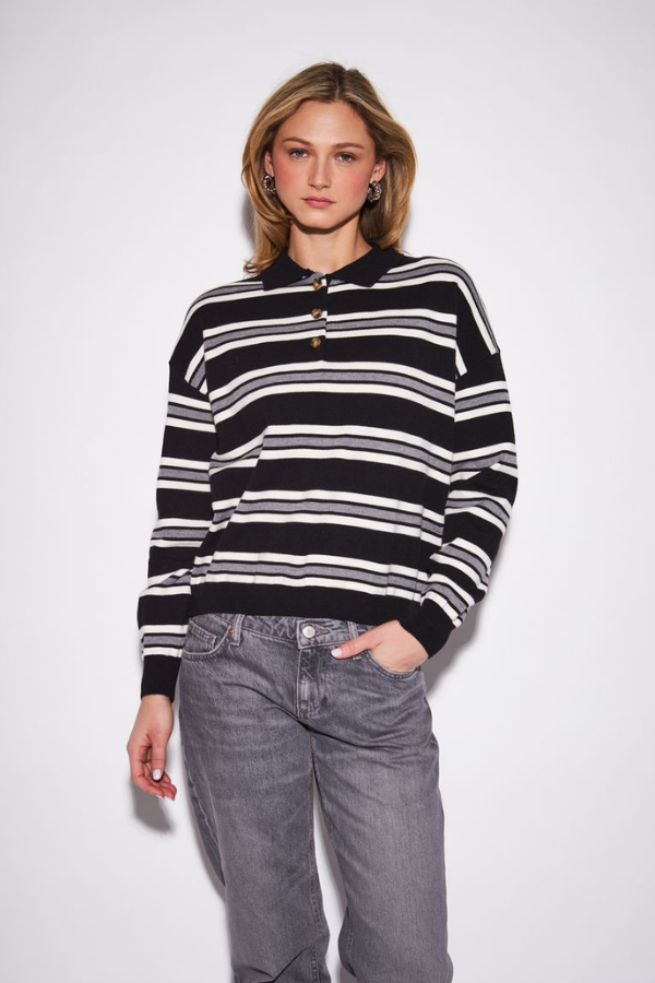 Poppy Stripe Knit Polo