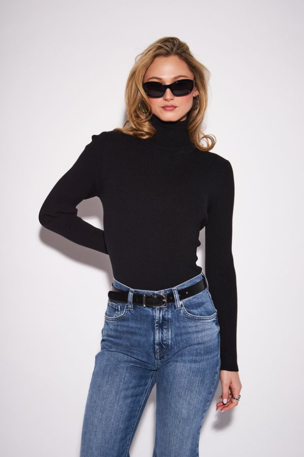 Eleanor Ribbed Turtleneck | Black