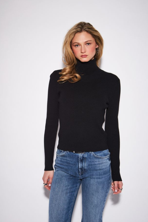 Eleanor Ribbed Turtleneck | Black