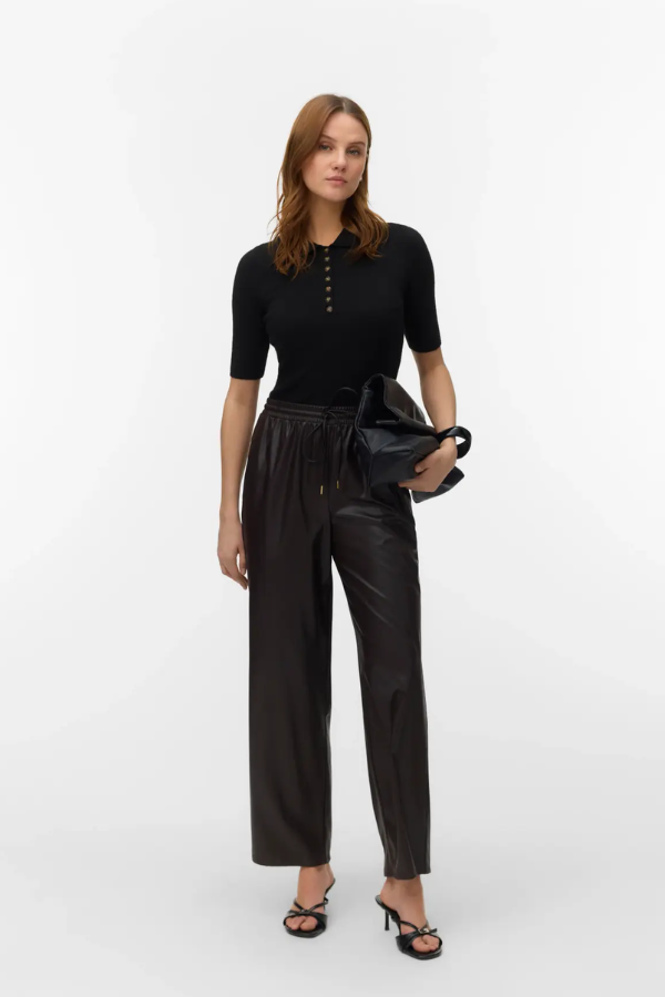 Mikayla Faux Leather Pant | Chocolate Torte
