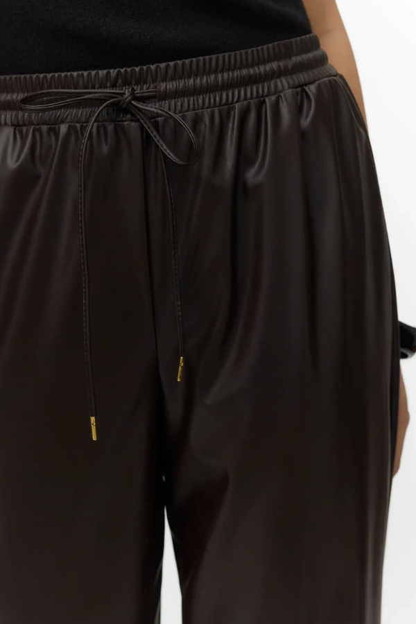 Mikayla Faux Leather Pant | Chocolate Torte