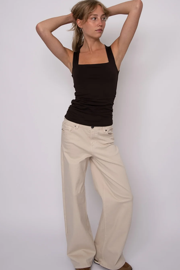Wide Strap Second Skin Tank | Chocolate