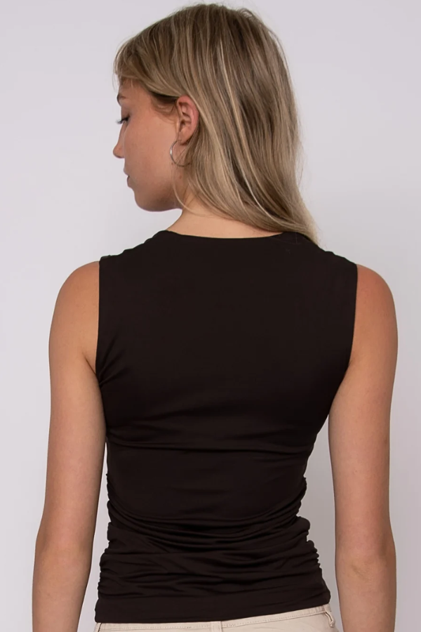 Wide Strap Second Skin Tank | Chocolate