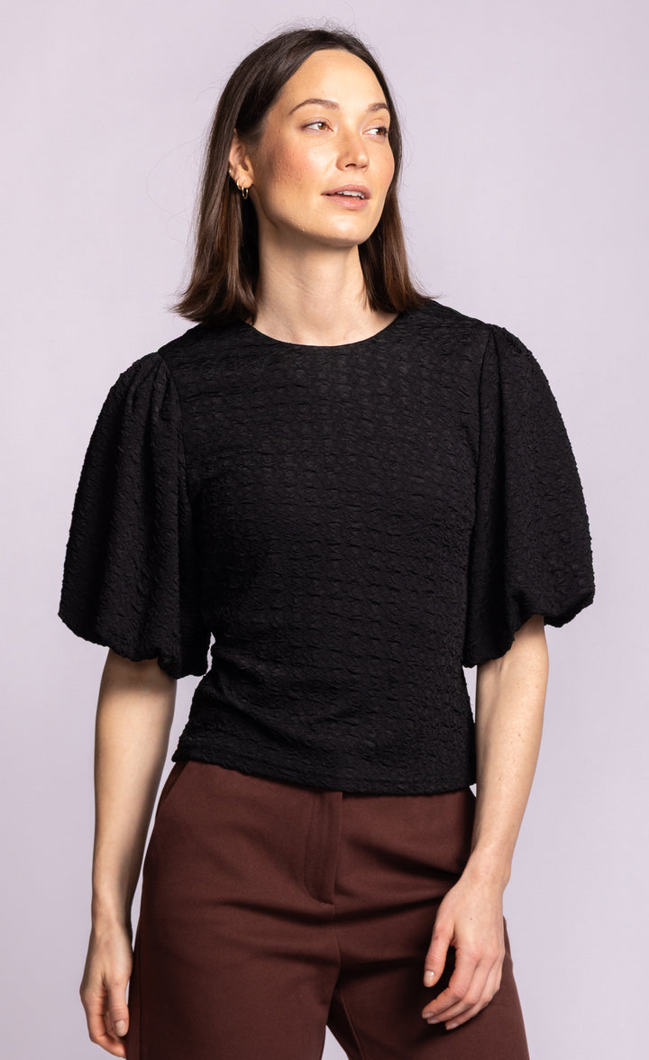 The Lita Puff Sleeve Blouse | Black