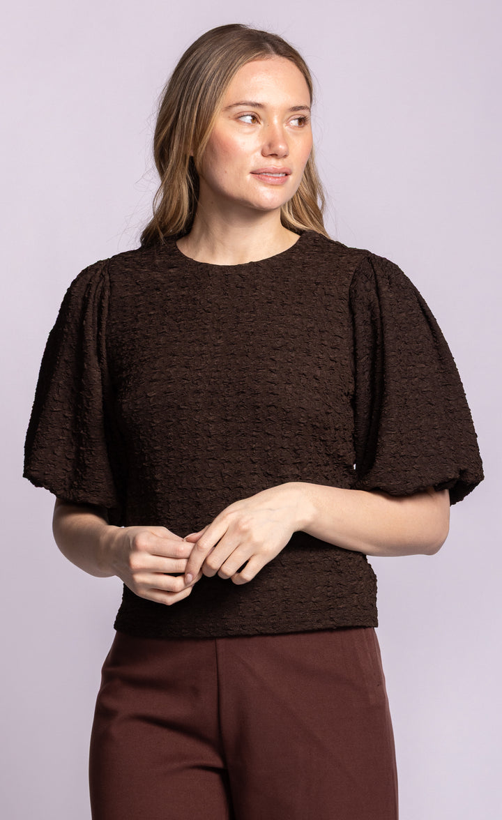 The Lita Puff Sleeve Blouse | Chocolate