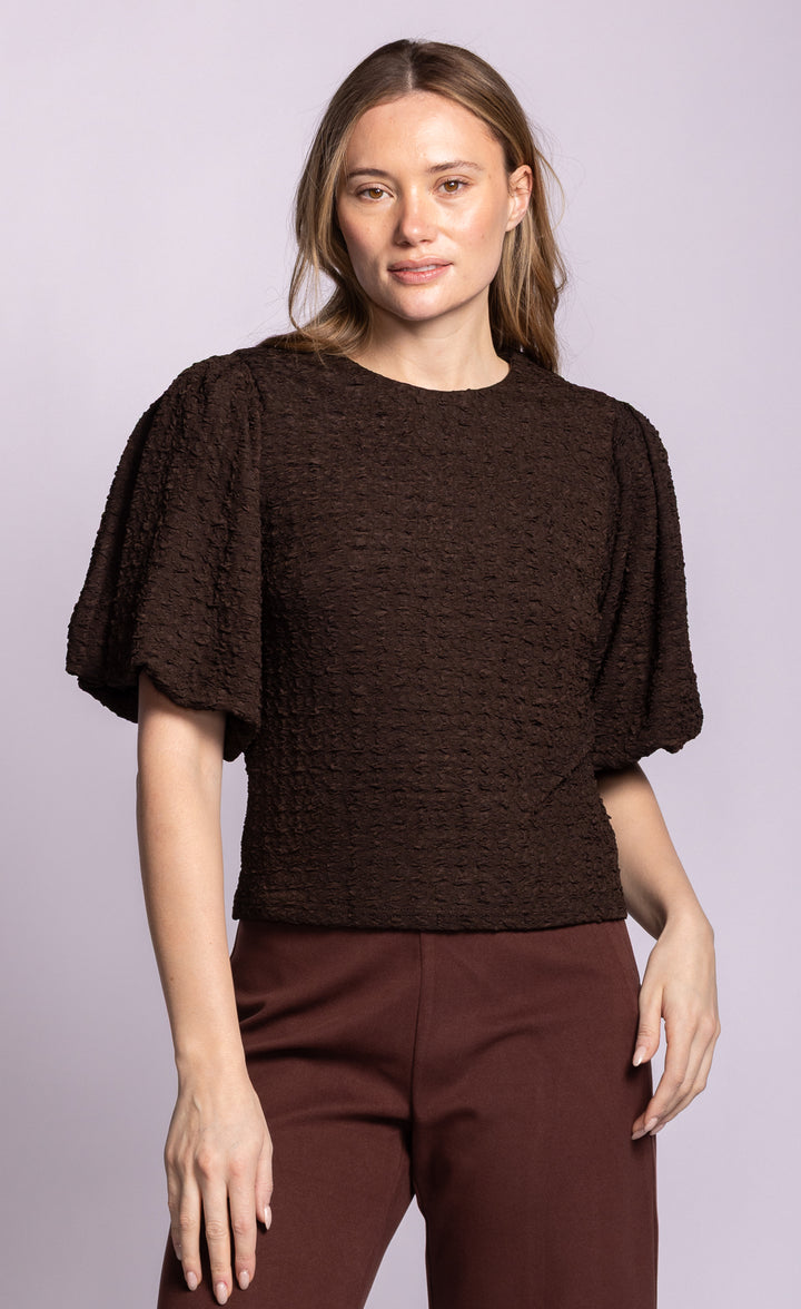 The Lita Puff Sleeve Blouse | Chocolate