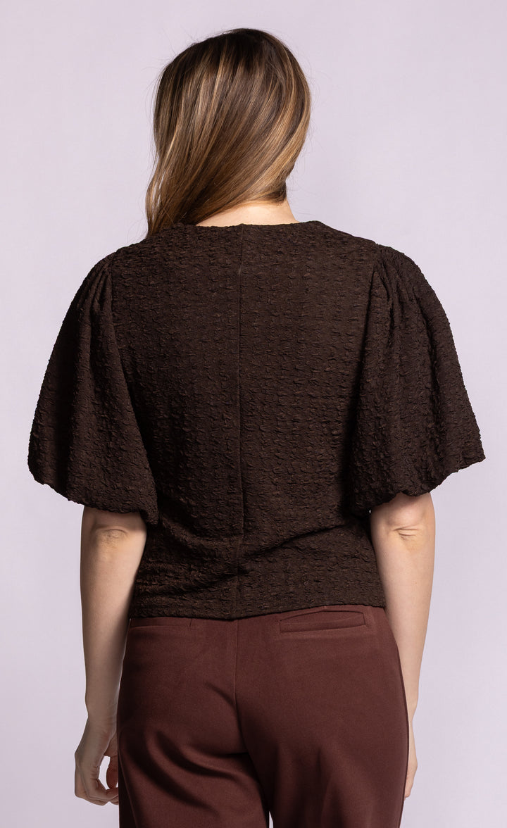 The Lita Puff Sleeve Blouse | Chocolate