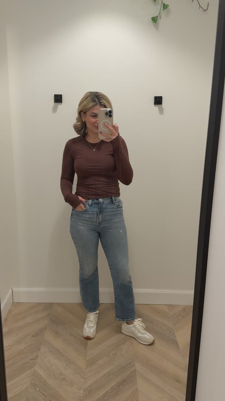 Sabrina Double Sculpt Top | Brown