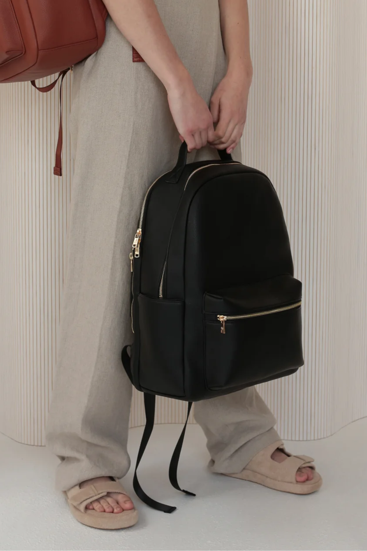 Vegan Leather Backpack | Black