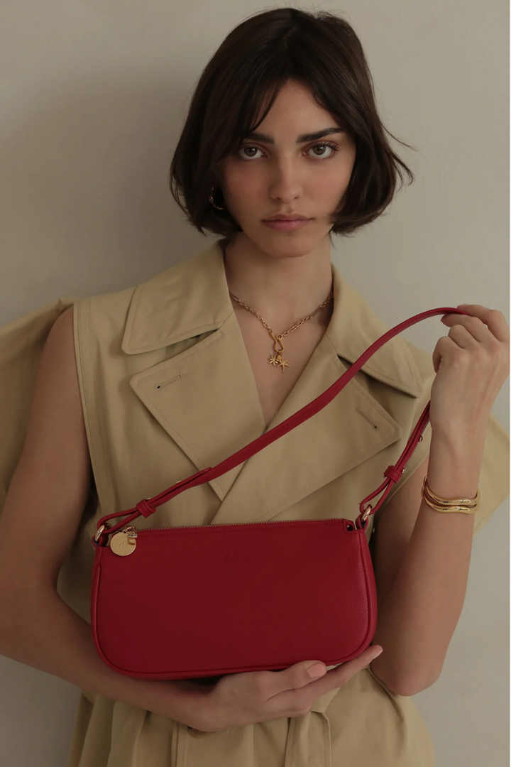 Fayette Shoulder Bag | Red Pebble