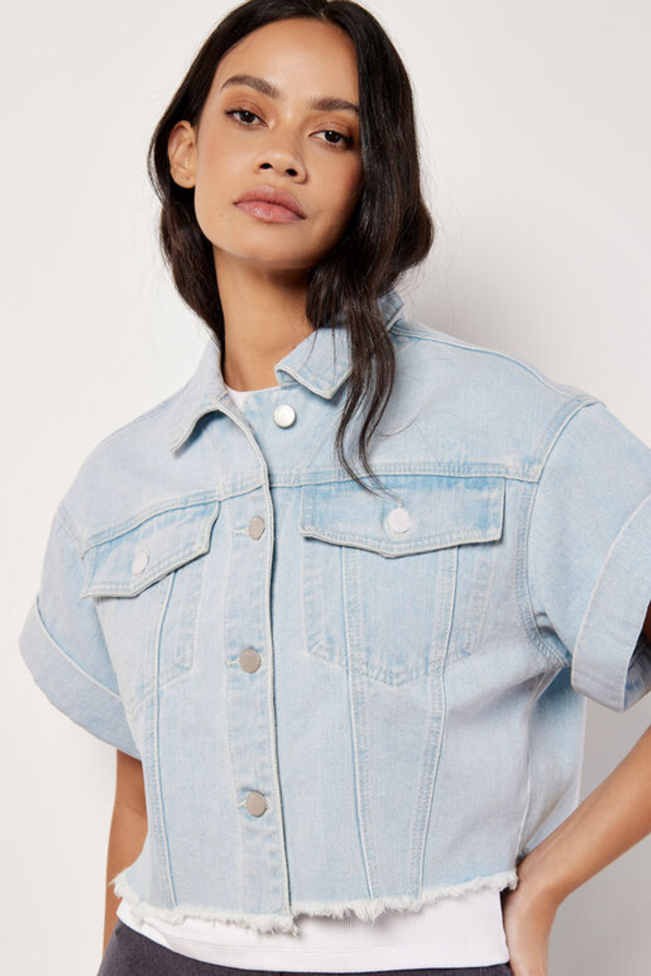 Turn Up Cropped Denim Jacket