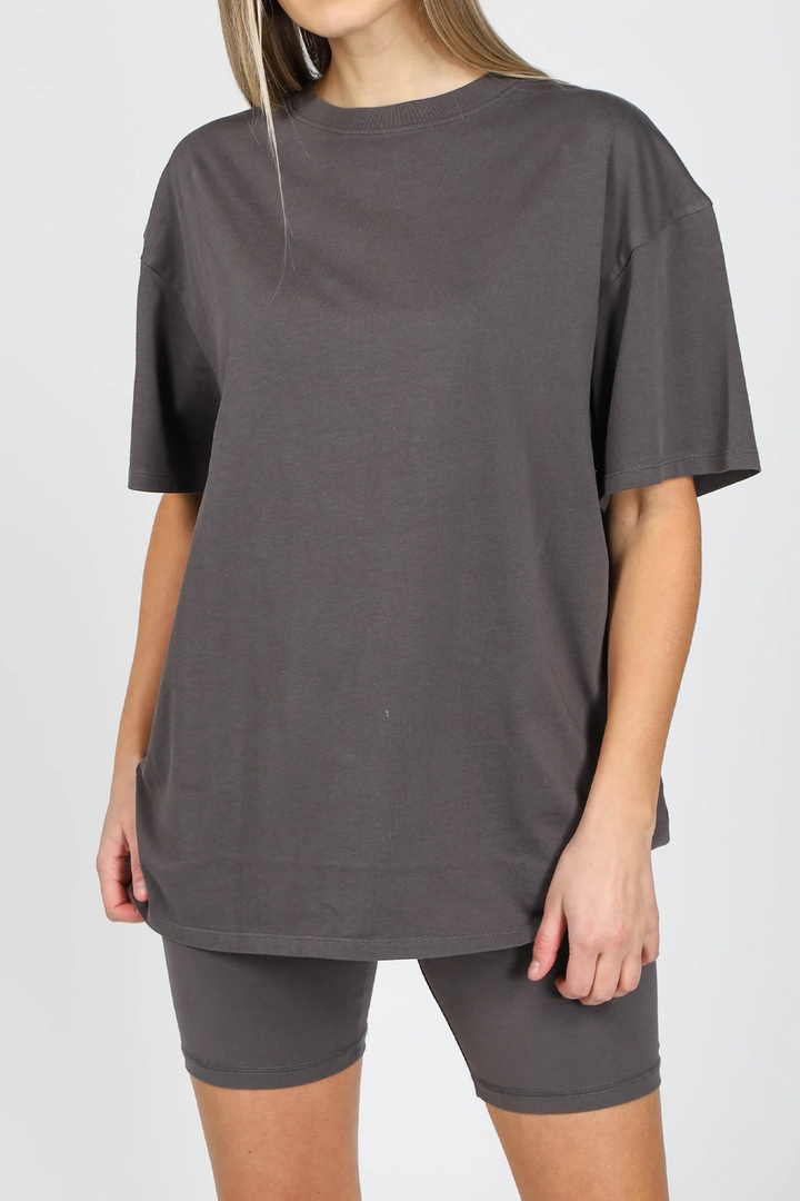 Oversized Boxy Tee | Washed Grey