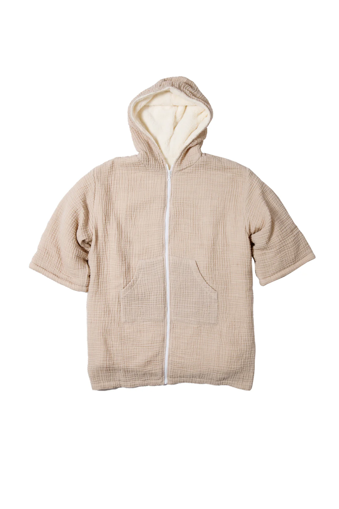 THE POLAR | Unisex Fleece-lined Muslin Zip Poncho