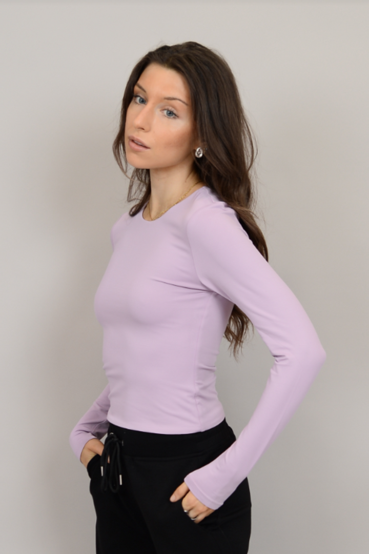 ROXI LONG SLEEVE SECOND SKIN TOP | DUSTY MAUVE