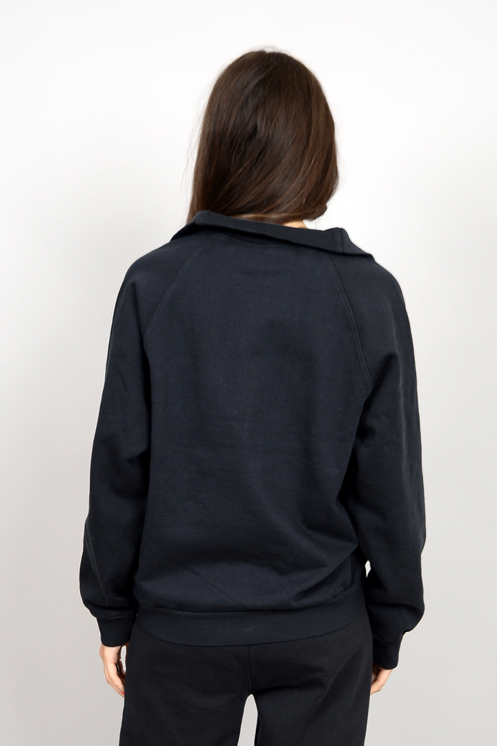 Vintage Black Mockneck Half Zip Pullover