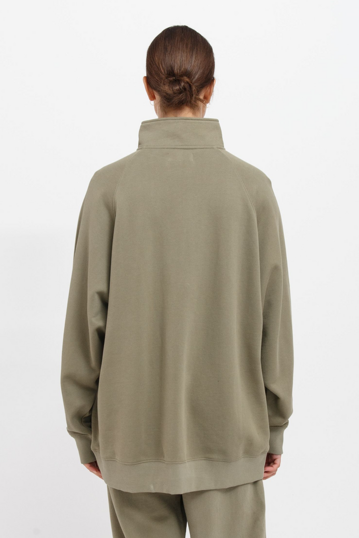 NOT YOUR BOYFRIEND HALF ZIP | OLIVE