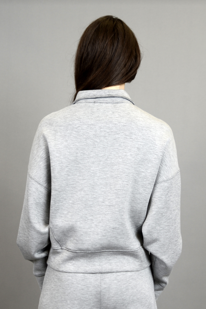 Soft Grey Half Zip Pullover