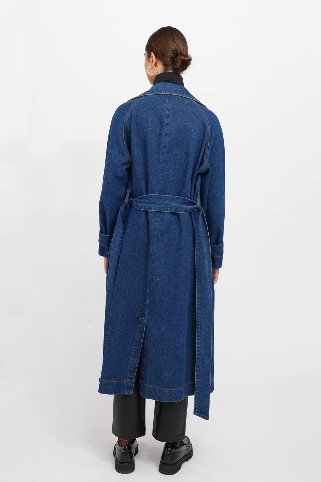 The Caitlin Denim Trench Coat | Indigo Denim