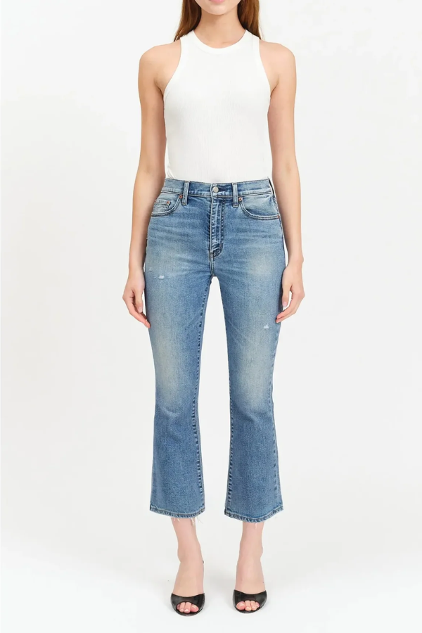 Shy Girl High Rise Crop Flare Jeans | PDA