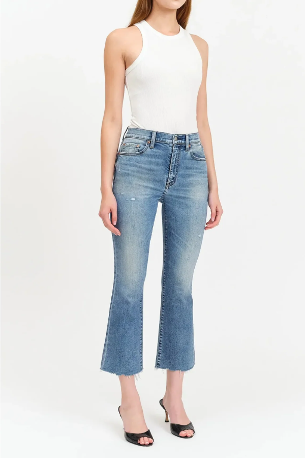 Shy Girl High Rise Crop Flare Jeans | PDA
