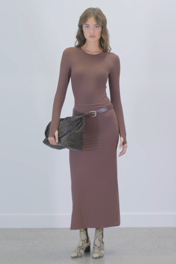 Sabrina Double Sculpt Top | Brown