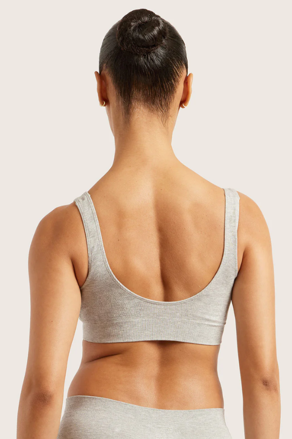 Seamfree Padded Crop Bra | Light Grey