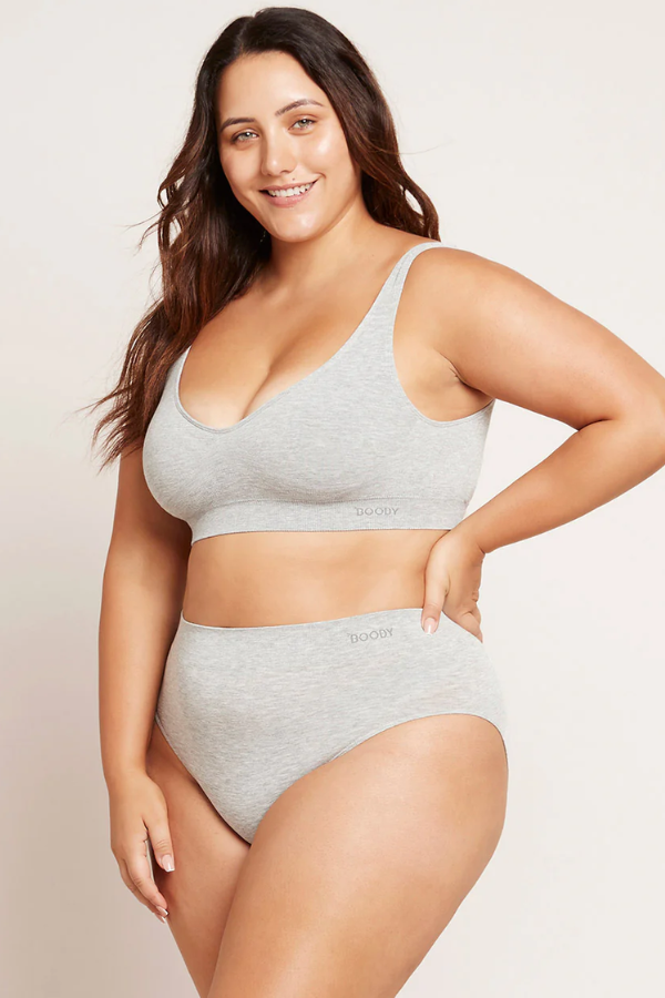 Seamfree Padded Crop Bra | Light Grey
