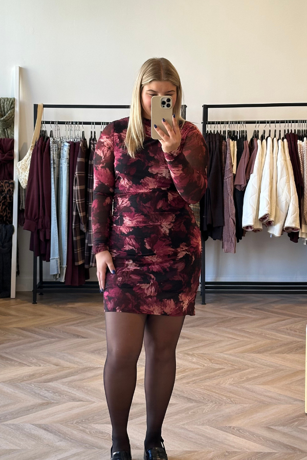 Floral Midi Mesh Dress