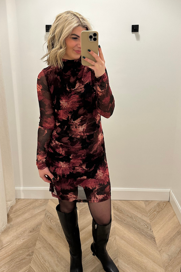 Floral Midi Mesh Dress