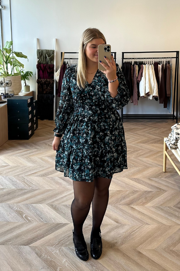 Floral Chiffon Ruffle Dress