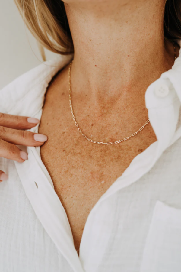 Petite Paperclip Necklace 16"