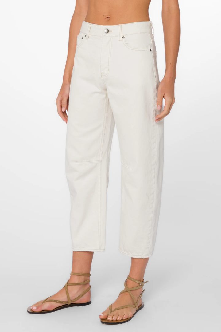Reyna Ecru Barrel Jeans
