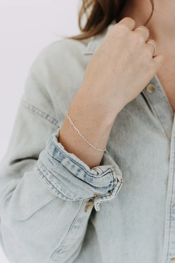 Petite Paperclip Bracelet | Sterling Silver