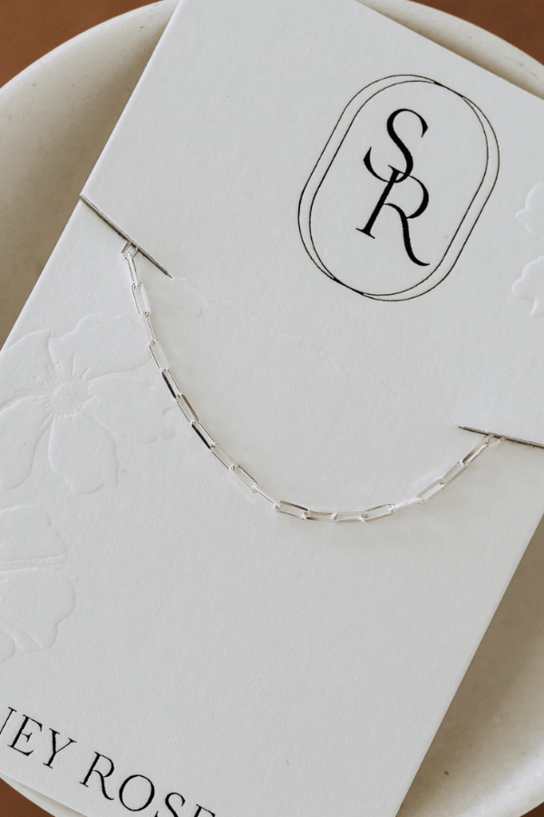 Petite Paperclip Necklace | Sterling Silver 16"